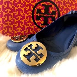 Tory Burch Reva Leather Ballet Flats